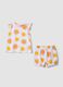 Multicolour pure cotton short baby pyjamas with floral print_0