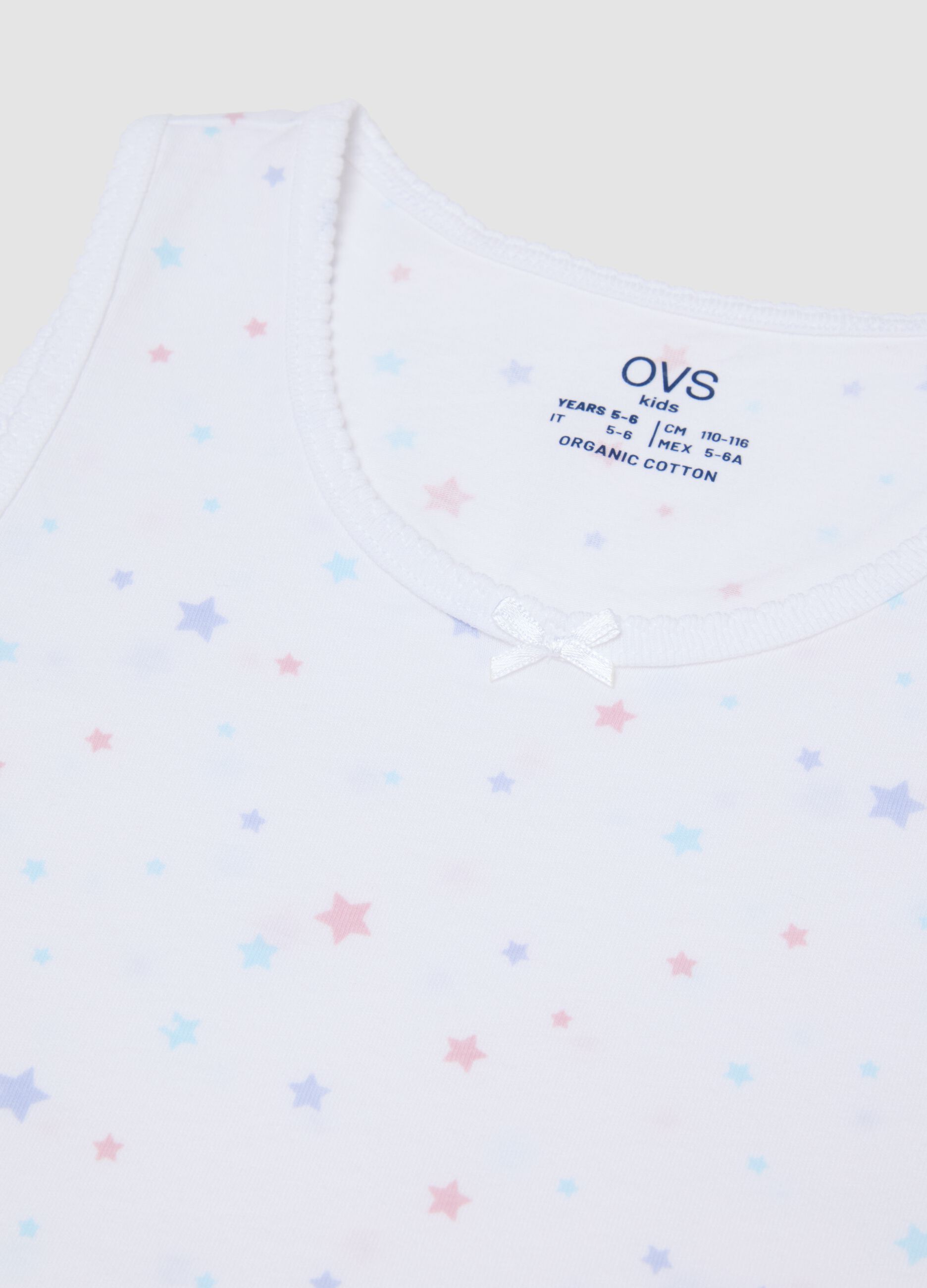 2-pack of multicolour organic cotton vests with print for girls