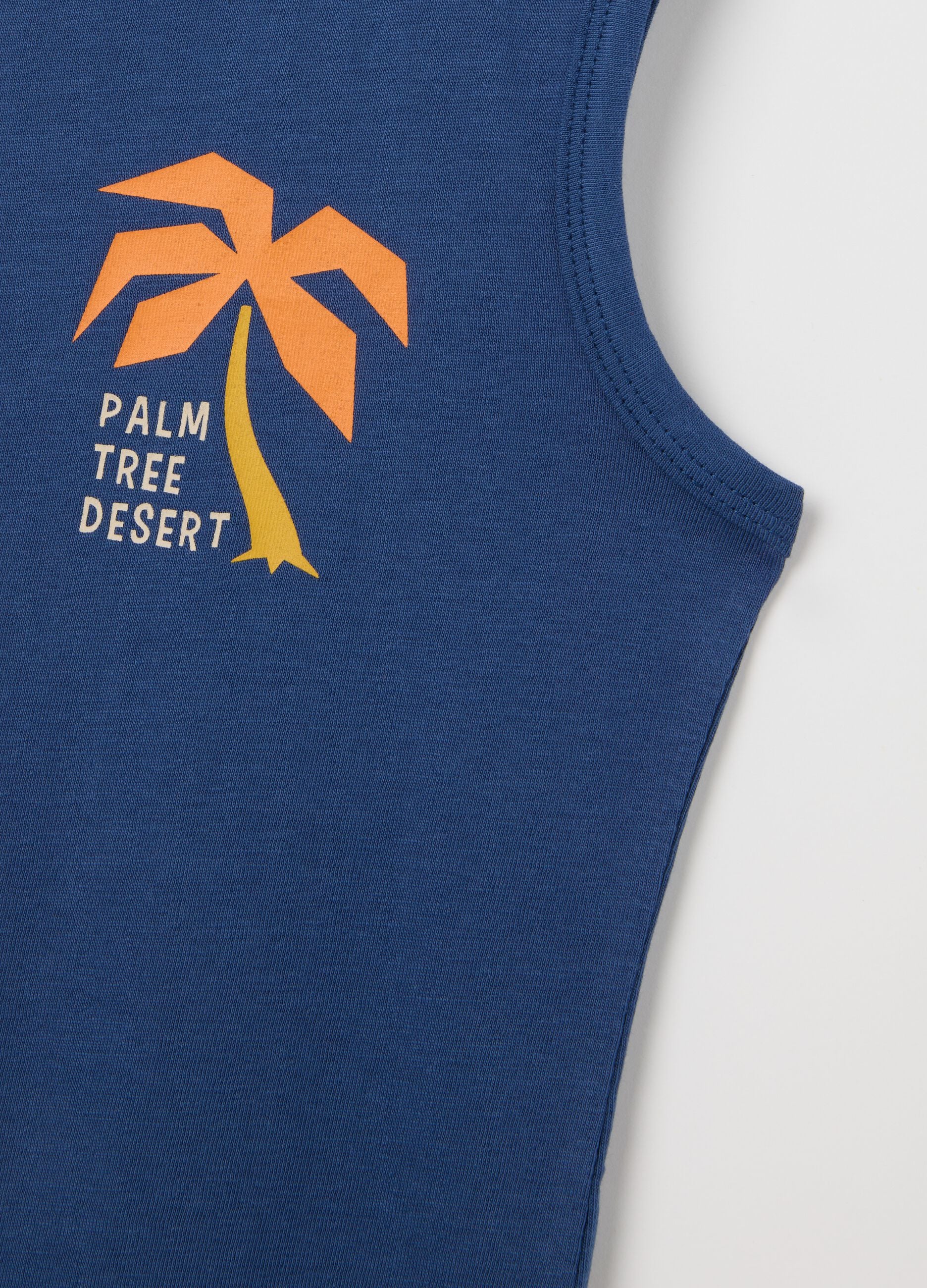 Children's pure cotton blue tank top regular fit