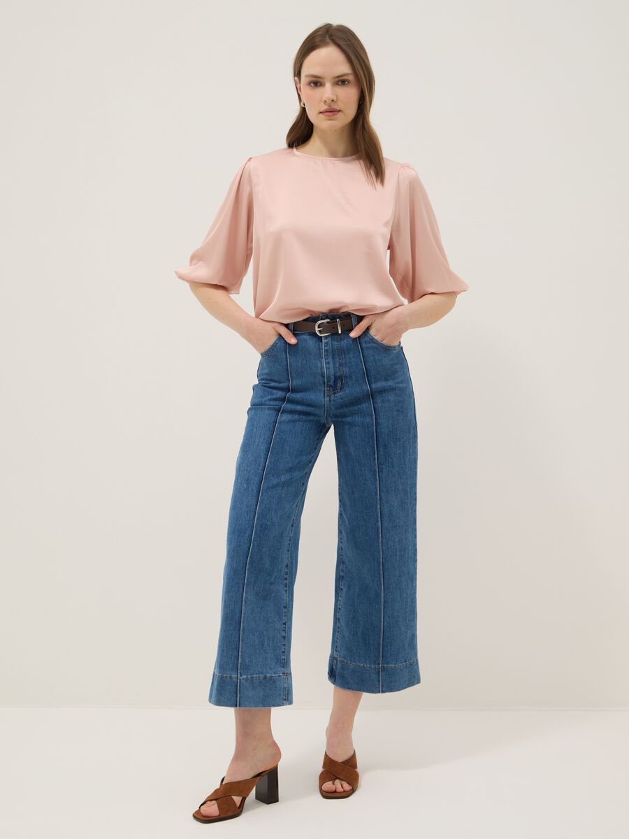 Pink long-sleeve regular fit top with teardrop closure_1