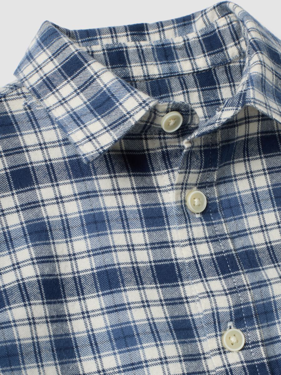 Blue checked pure cotton regular-fit shirt_2