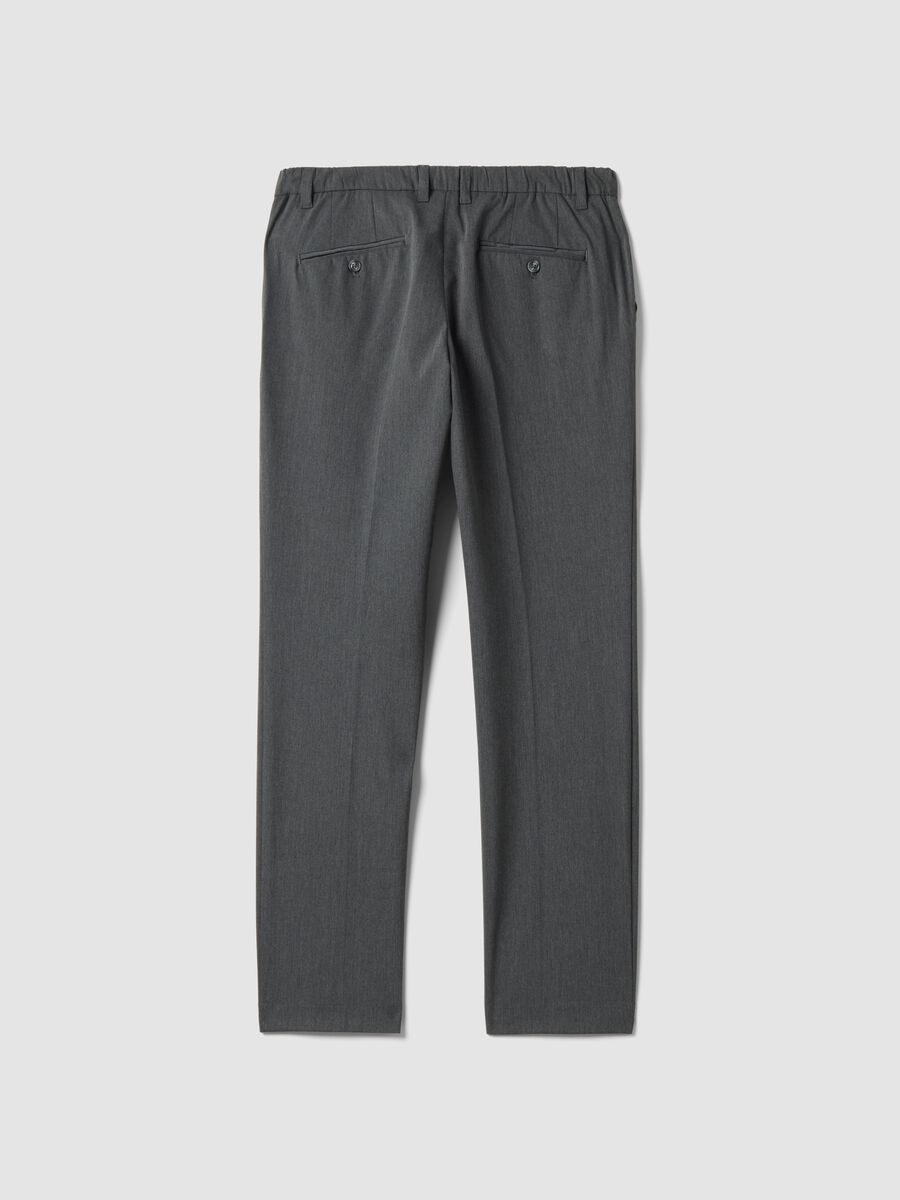 Pantaloni chino grigi in twill di viscosa elasticizzata slim fit_2