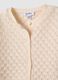 Regular fit beige cotton cardigan for girls with diamond pattern_2