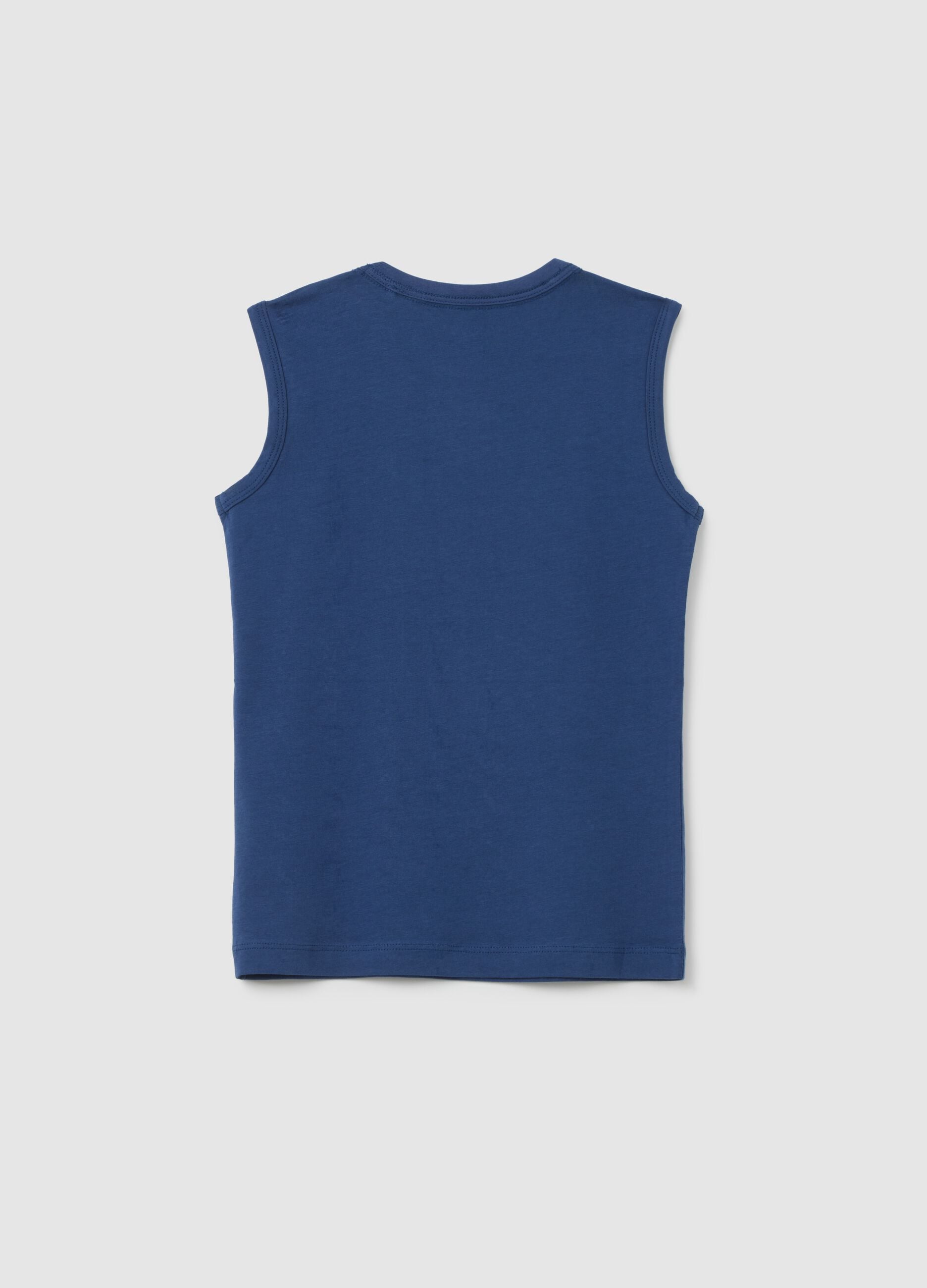 Children's pure cotton blue tank top regular fit