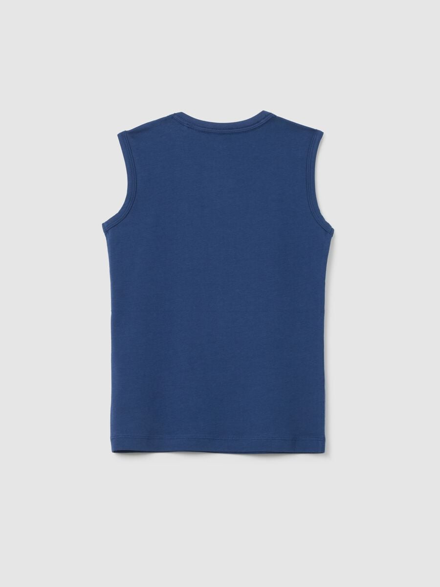 Children's pure cotton blue tank top regular fit_1