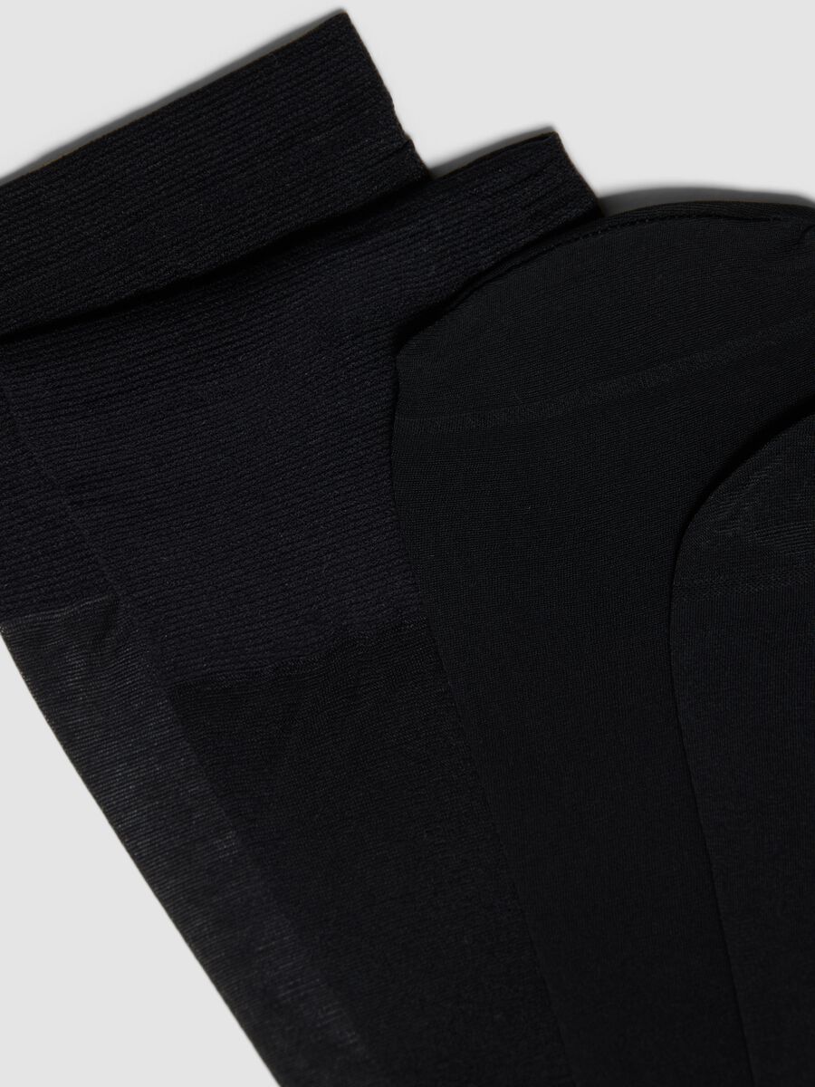 2-pack of black invisible liner socks in stretch fabric_2