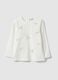White stretch cotton T-shirt with bows for girls_0