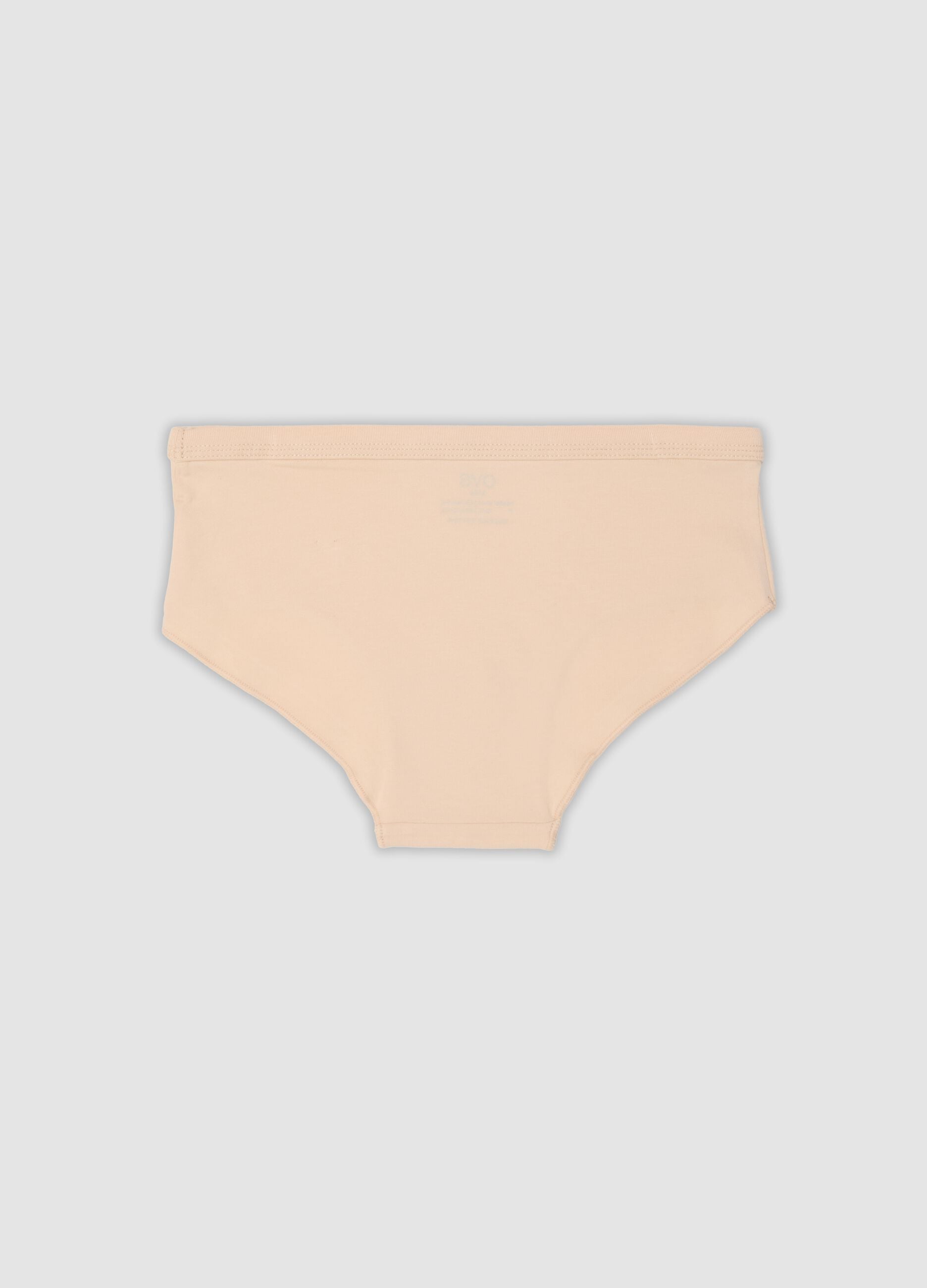 Beige stretch organic cotton briefs for girls