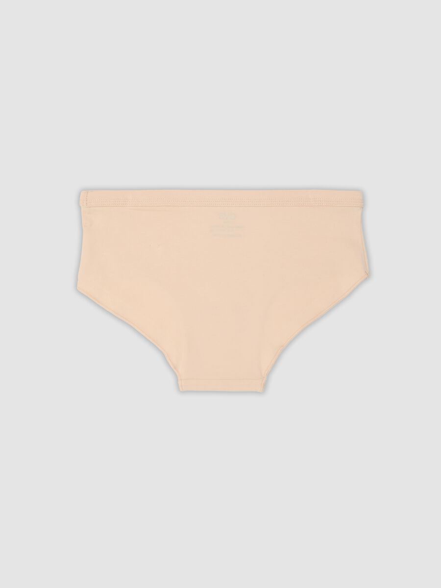 Beige stretch organic cotton briefs for girls_1