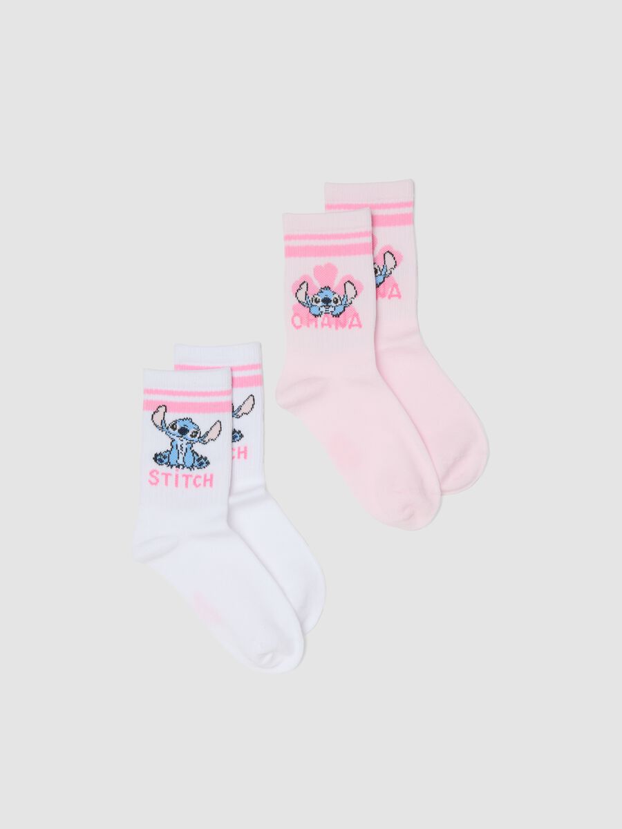 Bipack di calzini rosa in cotone organico con personaggio_0