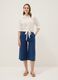 White cropped viscose-blend shirt with knot, regular fit_1