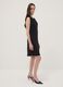 Black fitted dress with ruched detailing_1