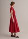 Red pure cotton midi dress with printed pattern_1