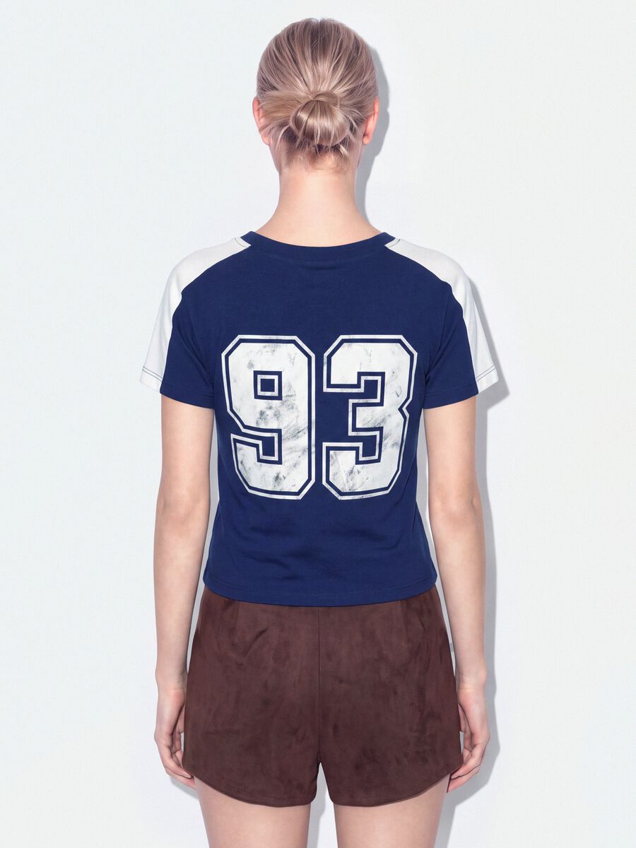 Blue pure cotton crew-neck T-shirt with New York City print_2