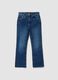 Blue stretch cotton denim flare jeans_4