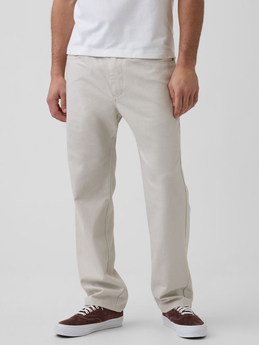 Linen and cotton blend trousers_2