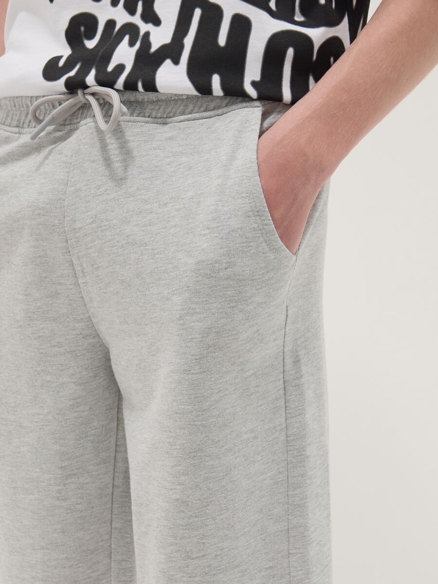 Boys&rsquo; grey cotton-blend comfort-fit shorts_2