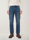 Blue denim jeans in pure cotton, regular fit_1