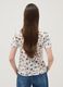 White stretch cotton T-shirt with floral print, regular fit_3