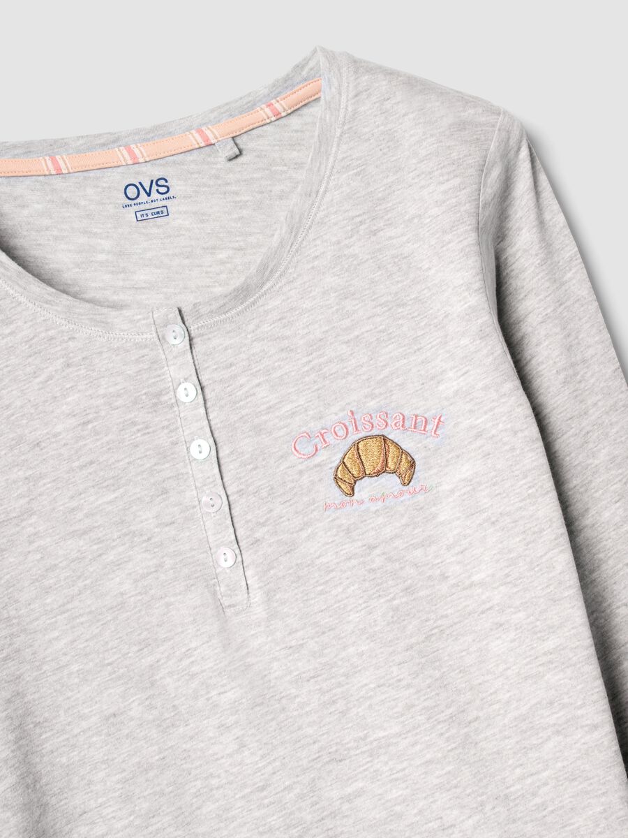Pigiama in puro cotone multicolor regular fit con croissant_5