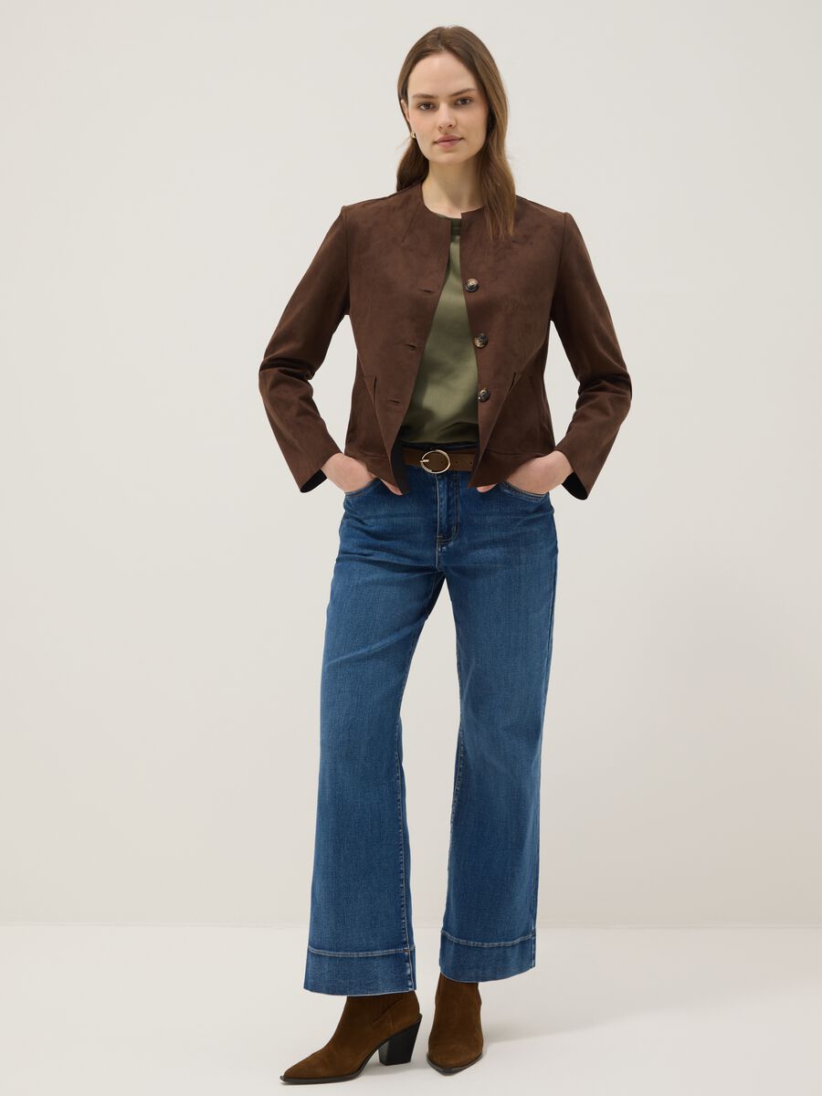 Brown regular-fit jacket with front pockets_1