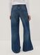 Blue pure cotton low-rise wide-leg jeans_2