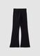 Black flared stretch organic cotton trousers for girls_4