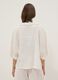 Short white pure cotton kaftan with V-neck_4