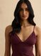 Red regular fit camisole with lace details and thin straps_3