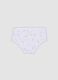 White stretch organic cotton culotte briefs with unicorn print_1