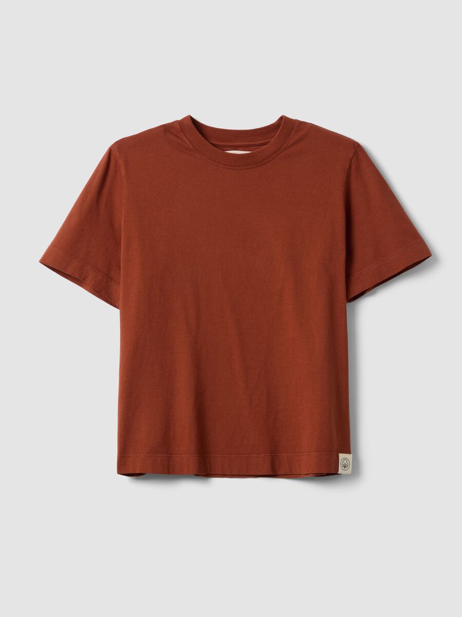 Red short-sleeved pure cotton T-shirt, regular fit_4