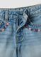 Girls&rsquo; blue denim cotton shorts, regular fit with embroidery_2