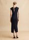 Sleeveless blue viscose blend slim fit dress with zip_2