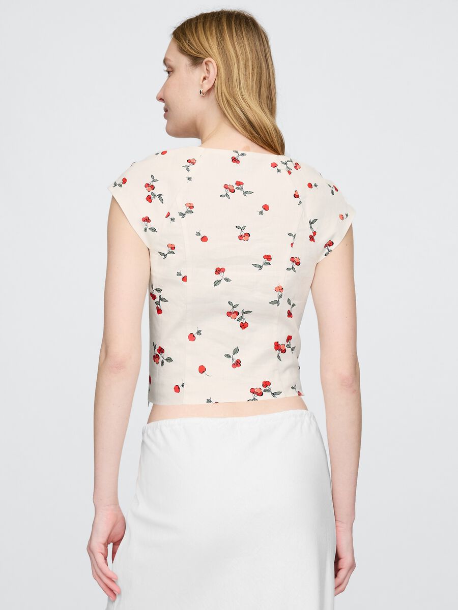 Blusa corta con stampa ciliegie_2