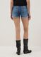 Blue stretch cotton denim shorts_3