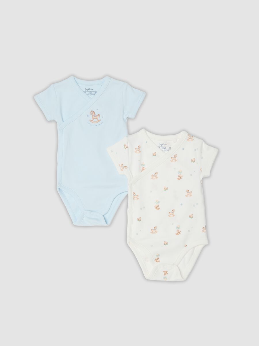 2-pack of multicolour organic cotton baby bodysuits with print_0