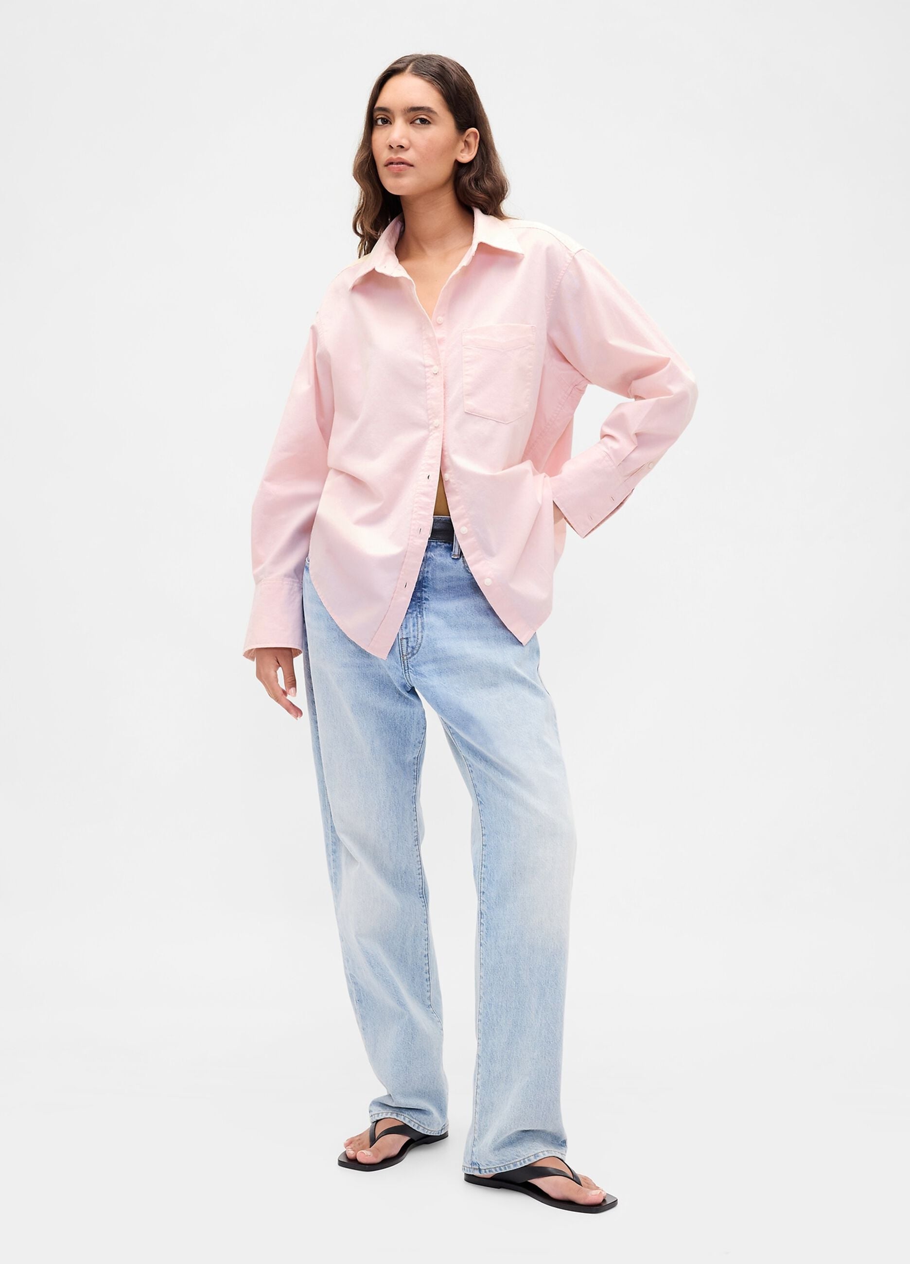 Pink Long Sleeve Cotton Shirt
