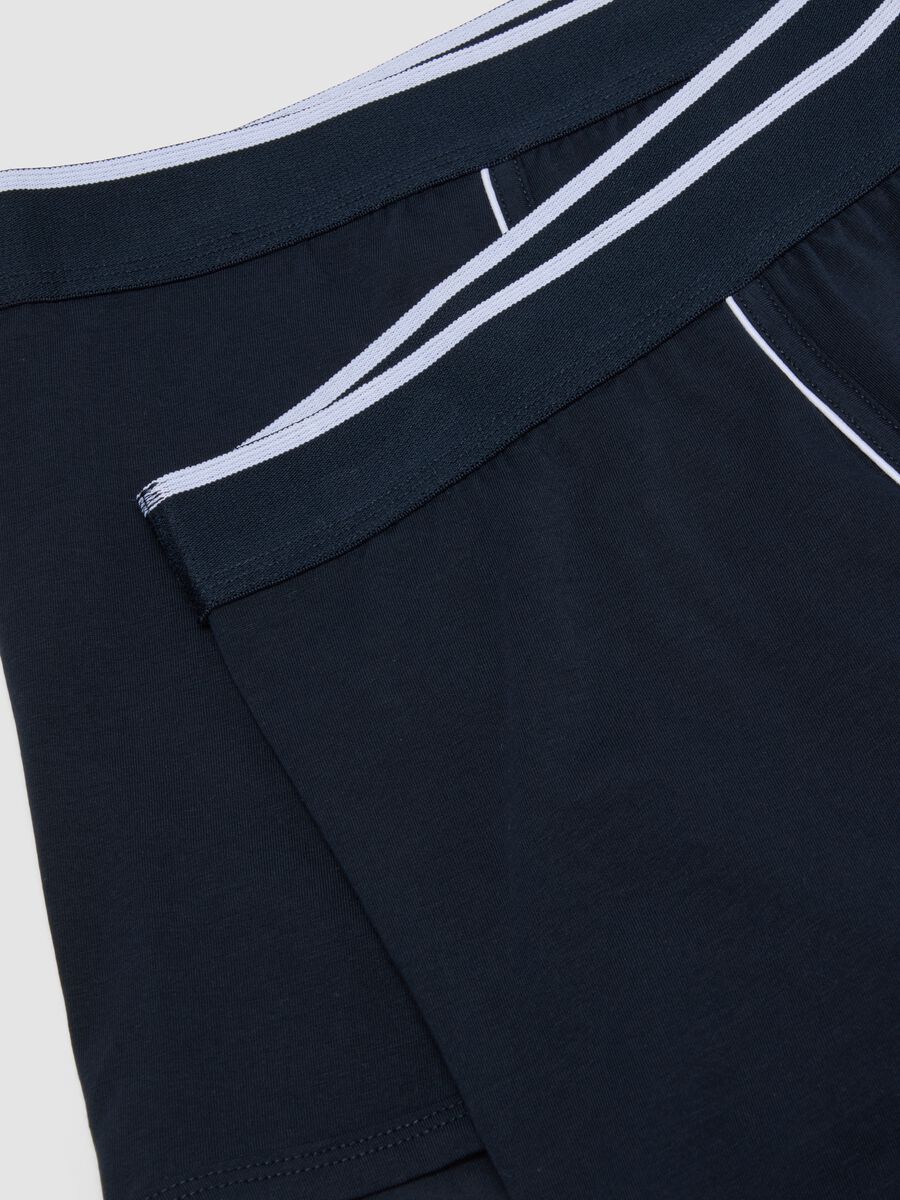 Bipack di boxer blu in cotone Supima elasticizzato_5
