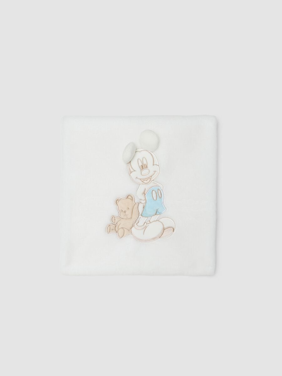 White baby blanket with Mickey & Friends print_0