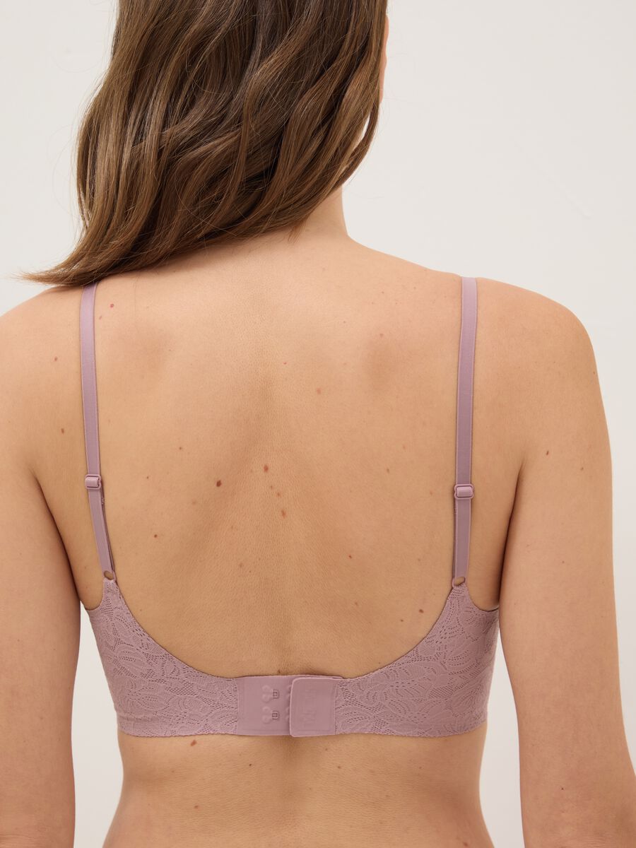 Reggiseno in pizzo rosa con imbottitura removibile_2