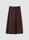 Brown satin maxi skirt with elasticated waistband_4