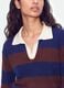 Blue striped viscose-blend polo-collar jumper, regular fit_3