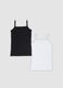 2-pack of black and white organic cotton jersey vests for girls_1
