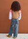 Blue pure cotton straight-fit jeans with belt loops for girls_2