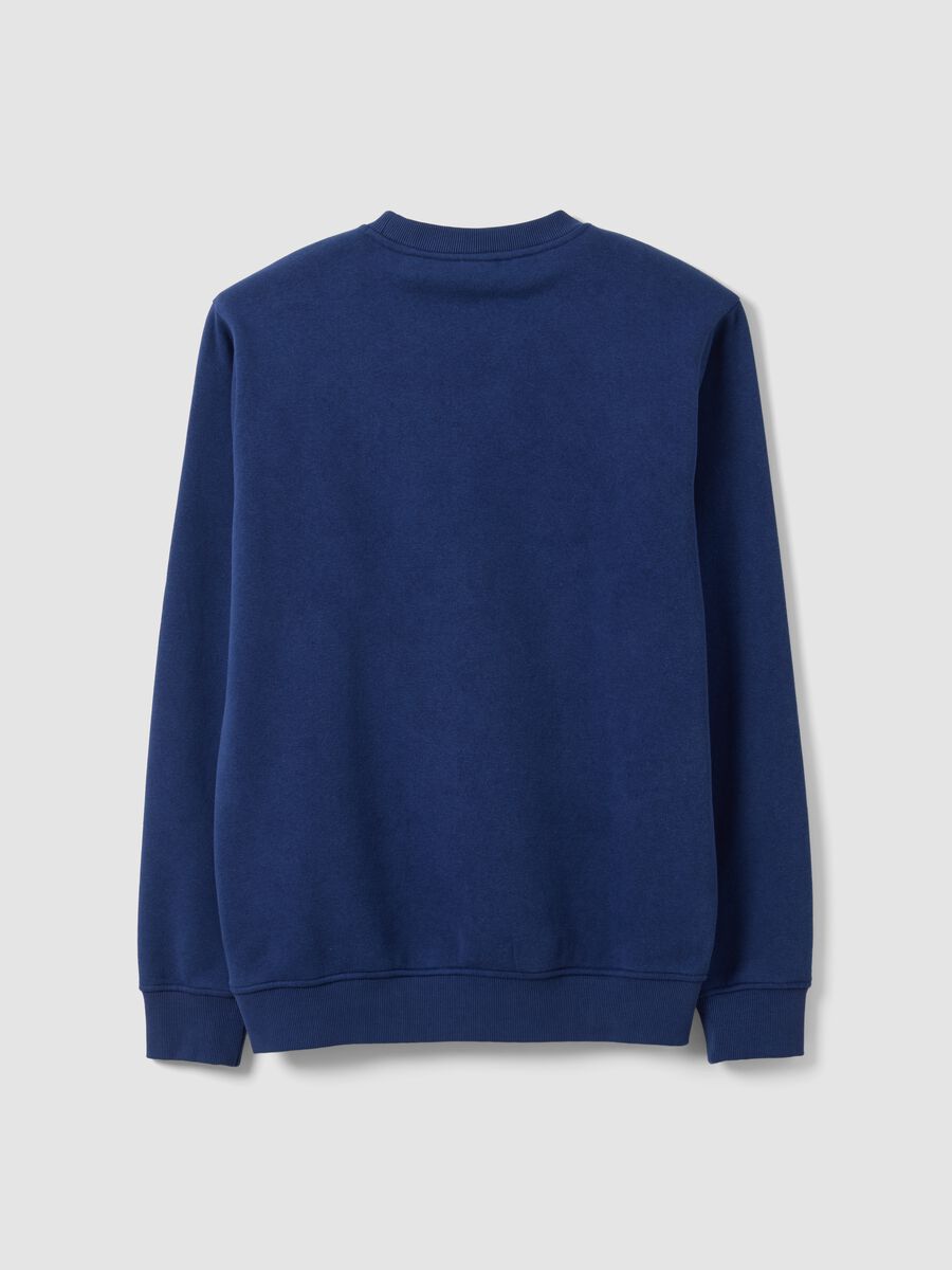 Blue cotton-blend crew-neck sweatshirt with logo_6