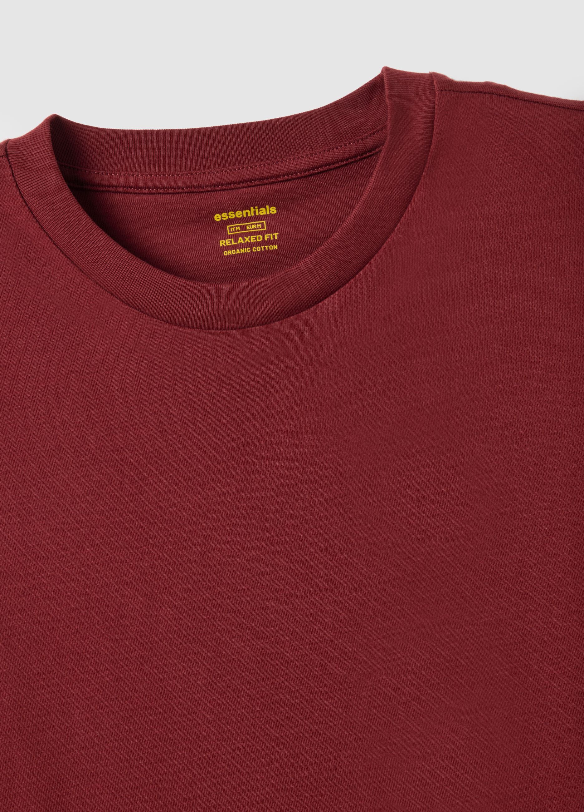 Red pure cotton relaxed fit T-shirt
