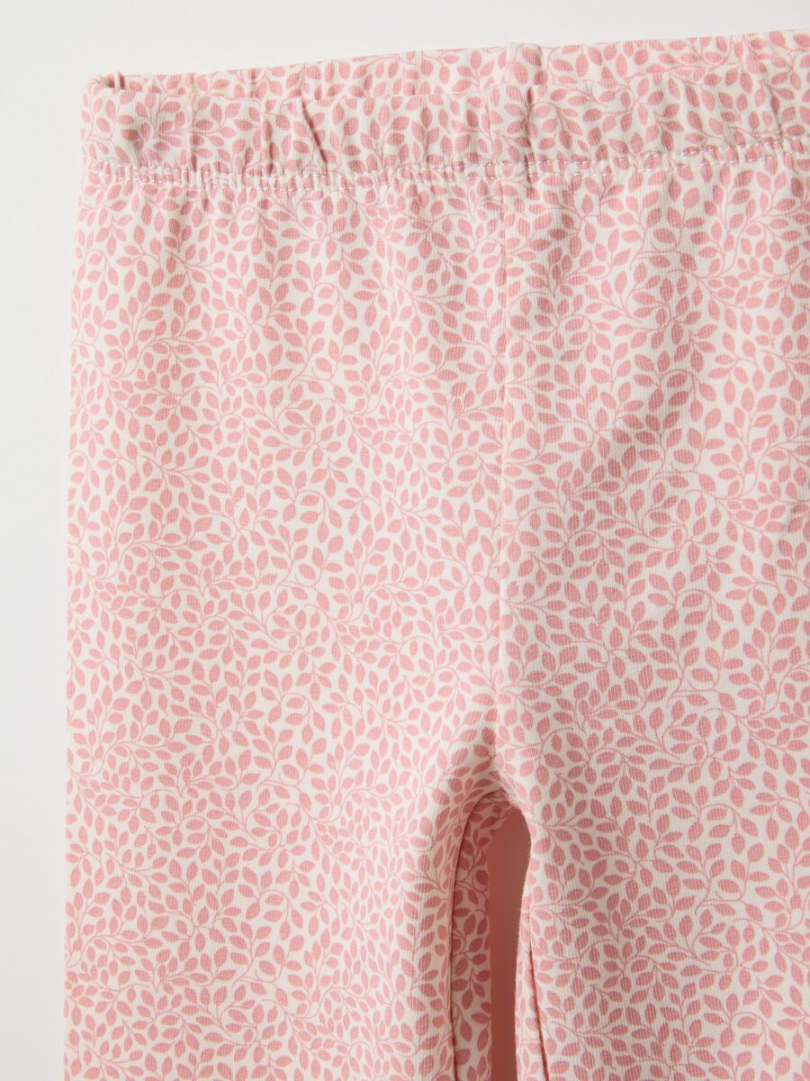 Leggings in cotone elasticizzato rosa slim fit per bimba_2