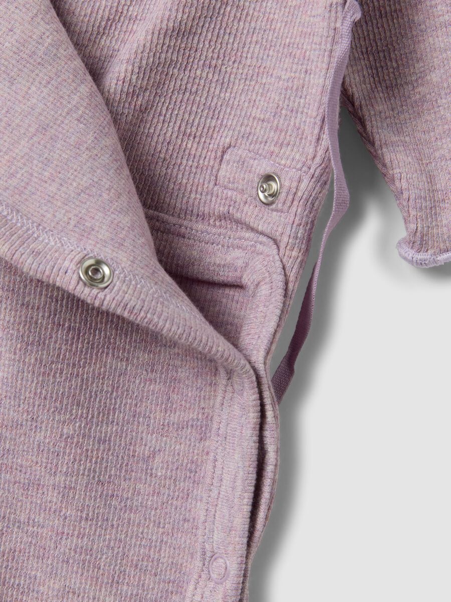 Purple organic cotton wrapover babygrow for baby girl_3