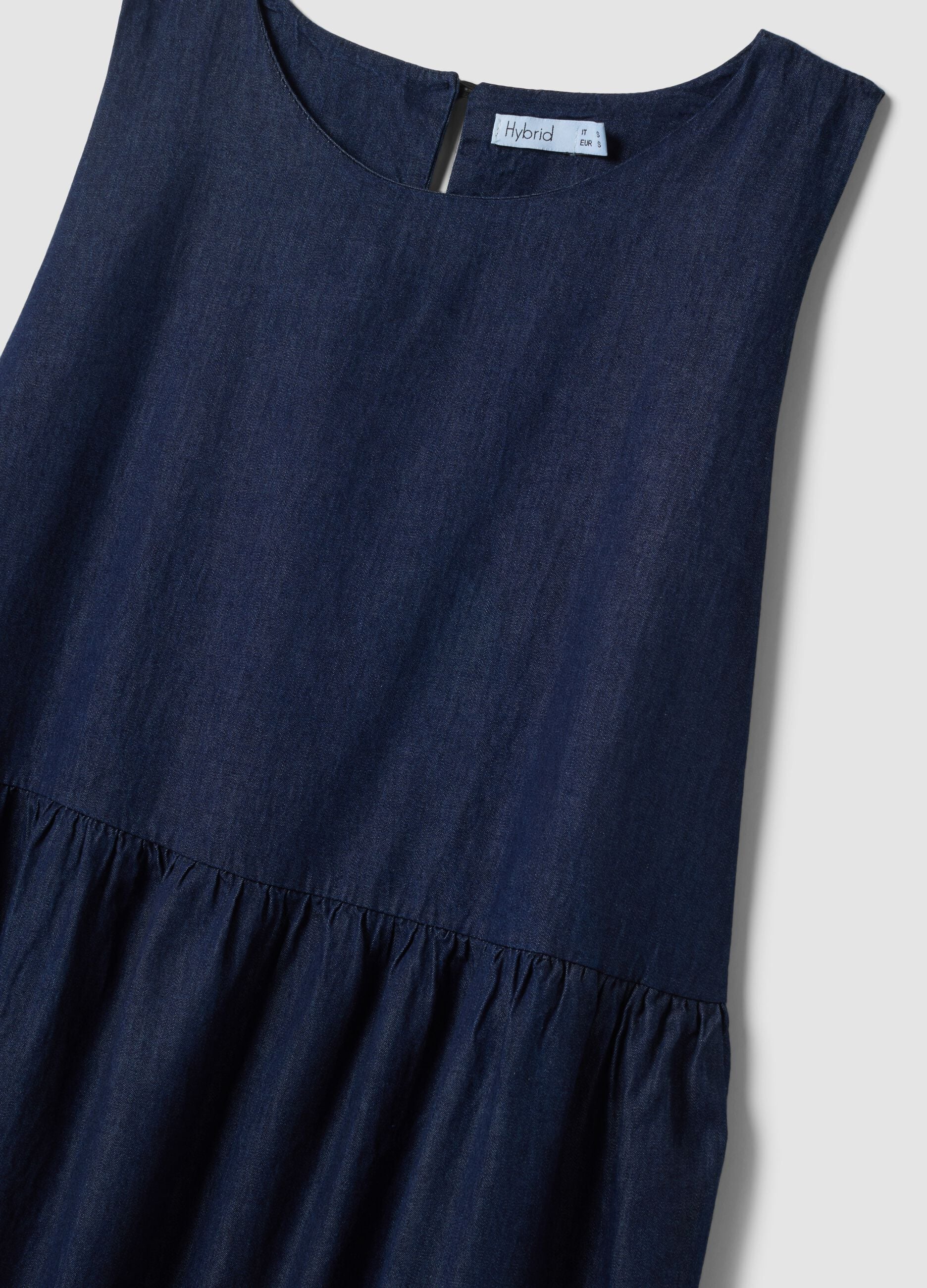 Blue midi dress in pure cotton