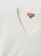White maternity t-shirt with V-neck in stretchy cotton and modal_5